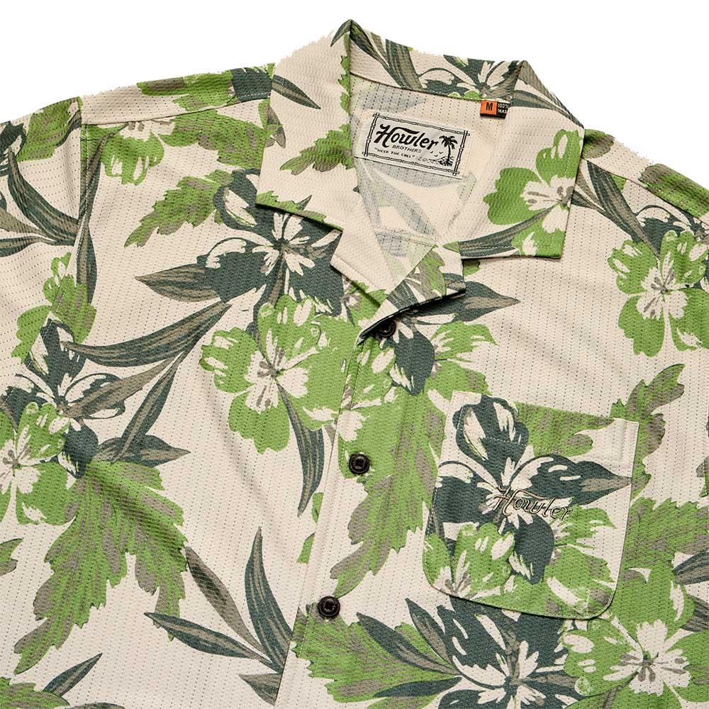 Howler Brothers Palapa Tech Shirt Men's in Flagler Floral Off White